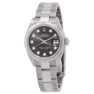 Rolex Lady Datejust Automatic Grey Diamond Dial Ladies Oyster Watch 279174GYDO (arb7085)