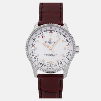 Women's Breitling Navitimer Automatic Stainless Steel White Dial Watch Model A17395211A1P1 1189358 (white, arb24801)