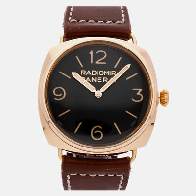 Panerai Radiomir Automatic Chronograph 3 Day Date PAM00379 for Men in Rose Gold with Black Leather Strap 1189758 (brown, arb24804)