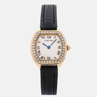 Cartier Tonneau 1910 WA501051, Cream Dial, Yellow Gold 1189772 (arb24806)
