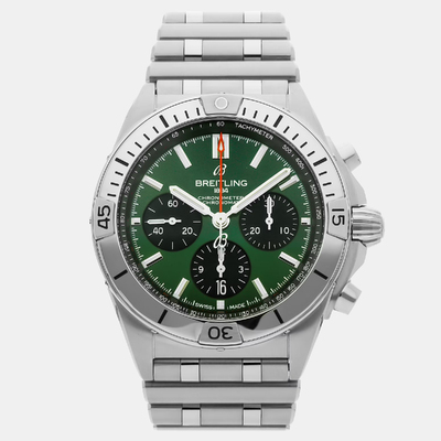 Chronomat B01 Automatic Chronograph 42mm Stainless Steel Dial Watch Breitling 1192685 (green, arb24820)