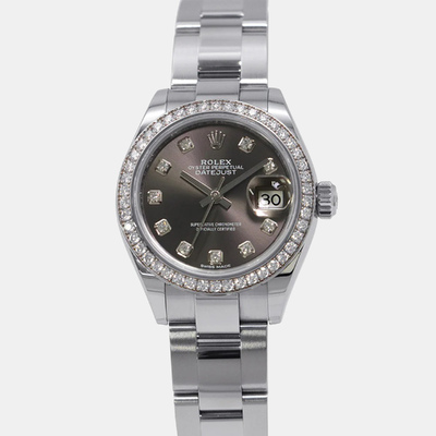 Rolex Datejust 279384RBR - Women's Automatic Grey Dial Stainless Steel and White Gold Wristwatch 1209175 (arb24841)