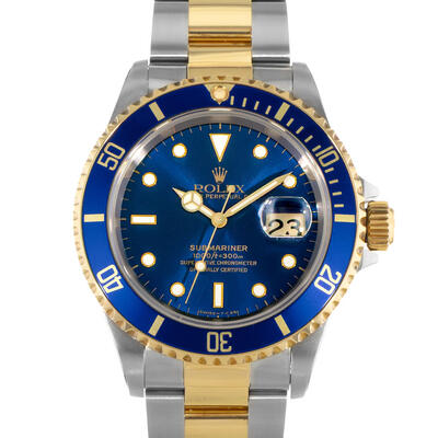 Pre-owned Rolex Watch - BLNO16613BLSO, Submariner Automatic Chronometer Blue Dial Men's 16613 BLSO (blue, arb24855)