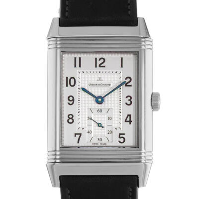 Pre-owned Jaeger-LeCoultre Grande Reverso Hand Wind Silver Dial Mens Watch 273.804 273.8.04 (black, arb24861)