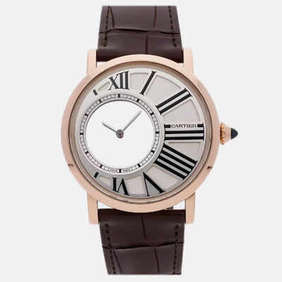 Cartier Rotonde De Cartier W1556223 Manual Winding Silver 18k Rose Gold Men's Watch 42mm 1204836 (arb24893)