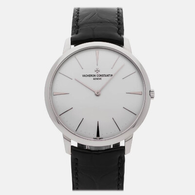 Vacheron Constantin Patrimony Model 81180/002G-9117 Manual Winding Silver 18k White Gold Men's Watch 1204851 (arb24894)