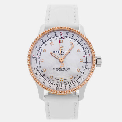 Breitling Navitimer U17395211A1P4 - Automatic, Stainless Steel & Rose Gold with Moon Phase 1208243 (white, arb24911)