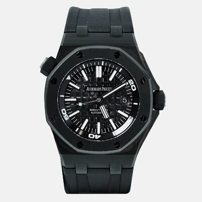 AP 15703ST: Audemars Piguet Royal Oak Automatic Black Stainless Steel Men's Watch 1209574 (black, arb24917)