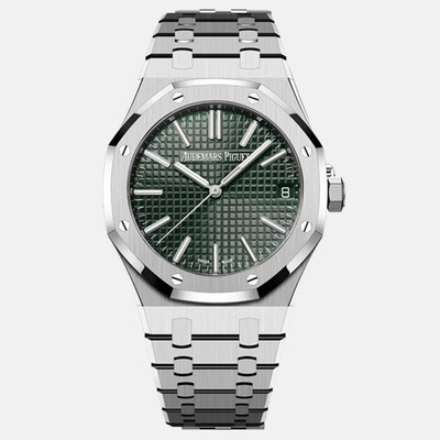 Audemars Piguet Royal Oak Auto 41mm Stainless Steel Green Dial Watch AP Ref 15510ST 1209571 (green, arb24926)