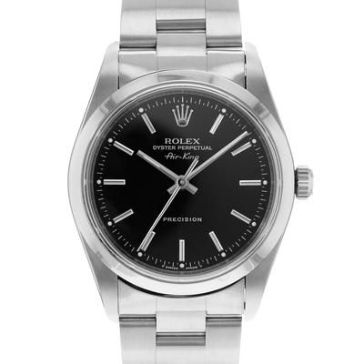 Pre-owned Rolex Air King 14000 BKSO - Automatic Chronometer Mens Watch Black Dial (black, arb24962)