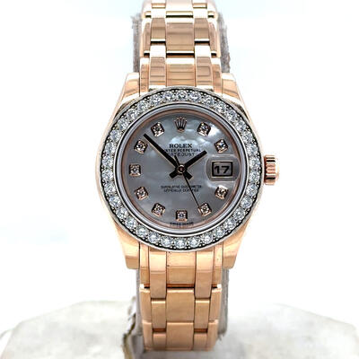 Pre-owned Rolex Datejust Pearlmaster 80285PCHD Diamond Automatic Ladies Watch (arb24991)