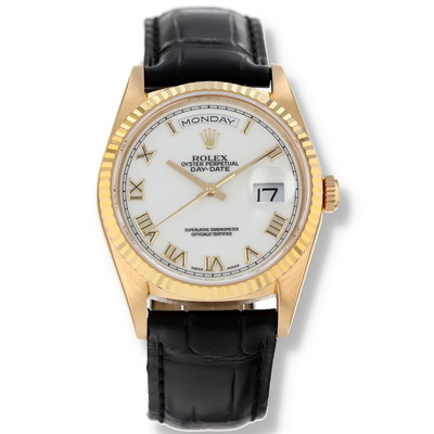 18238-WRL Pre-owned Rolex Day-Date White Dial Automatic Chronometer 18238 WRL (black, arb25072)