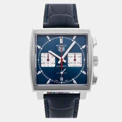 Pre-Owned Tag Heuer Monaco Calibre Heuer 02 Chronograph CBL2111.FC6453 1212670 (blue, arb25090)