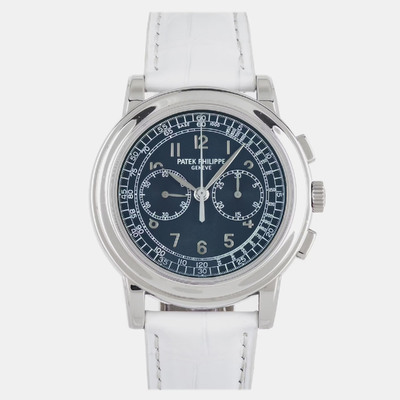 Pre-Owned Patek Philippe Chronograph 5070P-001 1213737 (blue, arb25134)