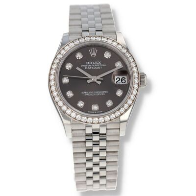 Pre-owned Rolex Datejust 31 Automatic Chronometer Diamond Grey Dial Ladies Watch (gydj) 278384 GYDJ (arb25324)