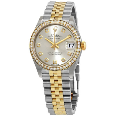 Rolex Datejust 31 Silver Diamond Dial Ladies Steel and Yellow Gold Jubilee Watch Ref:278383sdj (arb25329)
