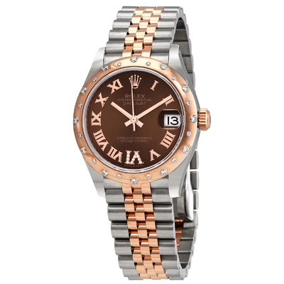 Pre-owned Rolex Datejust 278341chrdj Diamond Chocolate Dial Automatic Ladies Watch (brown, arb25415)