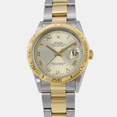Rolex Datejust 16263 Grey Dial Yellow Gold Men's Watch 1212023 (arb25456)
