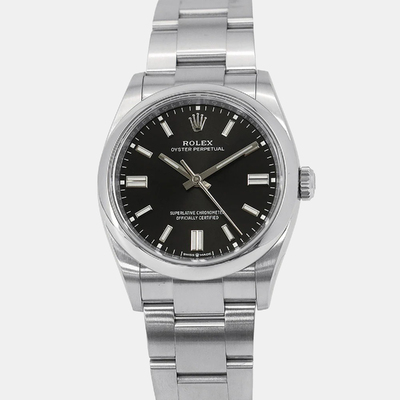Rolex Oyster Perpetual 126000 Automatic Black Stainless Steel Men's Wristwatch 1212034 (black, arb25462)