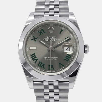 Rolex Datejust 126300 Automatic Grey Stainless Steel Men's Wristwatch 1215753 (arb25477)