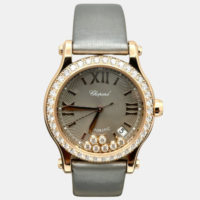 Chopard Pre-Owned Happy Sport 274808/5014 Automatic Rose Gold Diamond Women's Wristwatch 1220562 (arb25571)