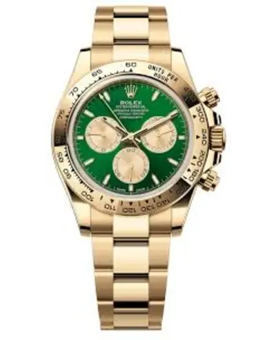 Rolex Cosmograph Daytona Green Dial Yellow Gold Watch Ref 126508-0008 M126508-0008 (green, arb25641)