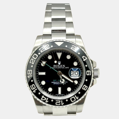 Rolex GMT Master II 1221911 Men's Automatic Stainless Steel Black Dial Watch, 40mm (black, arb25696)