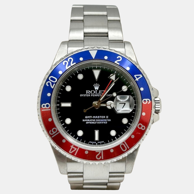 Rolex GMT-Master II 16710 Automatic Pepsi Red & Blue Stainless Steel Men's Wristwatch 1221917 (black, arb25710)