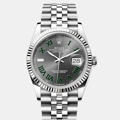 Datejust 126234-0045, Automatic Movement, Wimbledon Dial, Stainless Steel Case Men's Wristwatch Rolex 1220905 (arb25726)