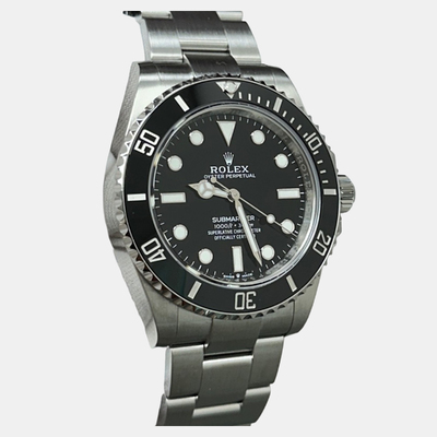 Rolex Submariner '124060' Reference 1221326 Automatic Black Dial Men's Wristwatch (black, arb25799)