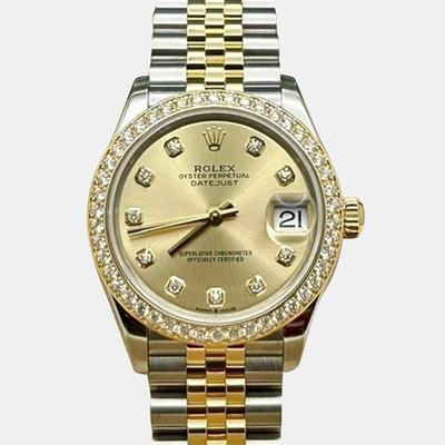 Rolex Datejust 278383RBR Pre Owned Men's Watch, Automatic, Diamond Dial, Stainless Steel & Rose Gold Case 1221282 (yellow, arb25806)
