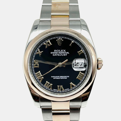 Rolex Datejust 1221257 - Men's Automatic Stainless Steel & Rose Gold Dial Watch (black, arb25813)