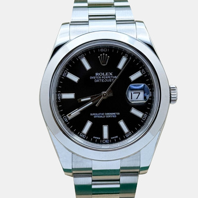 Rolex Datejust II 116300 Automatic Black Dial Stainless Steel Men's Watch 41mm Accessory Code: 1221289 (black, arb25828)