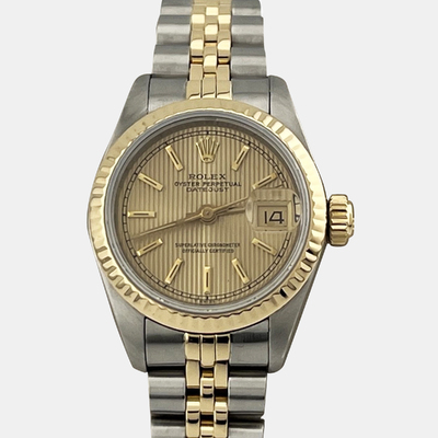Rolex Datejust 69173 Automatic Champagne Dial Yellow Gold Stainless Steel Women's Wristwatch, Size 26mm 1221278 (yellow, arb25831)