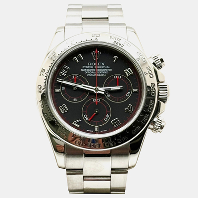 Rolex Cosmograph Daytona Model 116509 Art. No. 1221244 Black Dial Automatic Chronograph White Gold Men's Watch (black, arb25841)