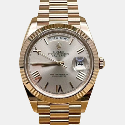 Luxury meets elegance in the Day Date 228235 featuring an 18K Rose Gold Sundust dial Rolex 1221292 (pink, arb25842)