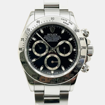 Rolex Cosmograph Daytona 116520 Automatic Black Stainless Steel Men's Wristwatch with Article Number 1221243 (black, arb25846)