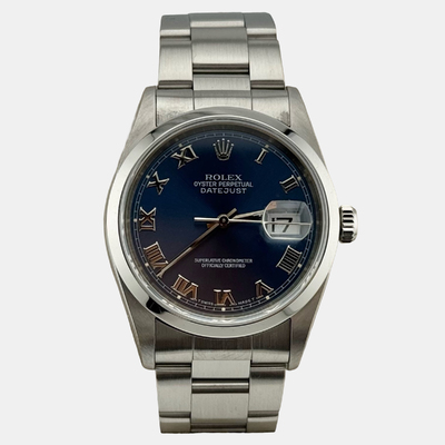 Rolex Datejust 16200 - Stainless Steel Blue Dial Men's Watch 1220537 (blue, arb25866)