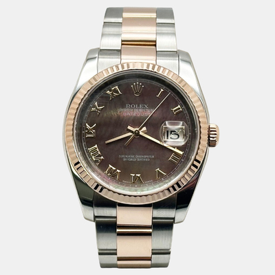 Rolex Datejust 116231 Automatic Movement Stainless Steel Rose Gold Case Men's Watch Size 36mm Dial Reference Number 1220531 (arb25871)