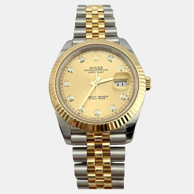Rolex Datejust 126333 - Automatic Movement, Champagne Dial, Diamond Hour Markers, Stainless Steel and Yellow Gold Link Bracelet, Calibre 41, Date Function 1220543 (arb25877)