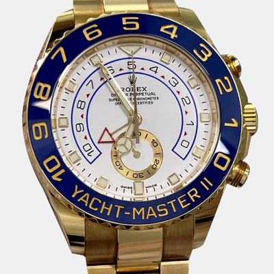 Rolex Yacht-Master II 116688 Automatic Blue Ceramic Bezel 18K Yellow Gold Men's Wristwatch 1222453 (white, arb25883)
