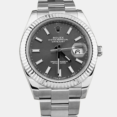 Rolex Datejust 126334 Automatic Slate Rhodium Stainless Steel Men's Wristwatch 1222423 (arb25903)