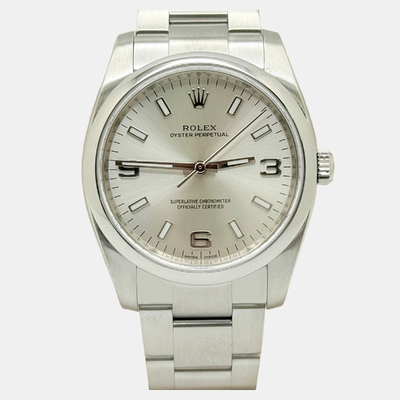 Rolex Oyster Perpetual 114200: Silver Dial, Stainless Steel Men's Watch - 34mm 1221931 (arb25929)