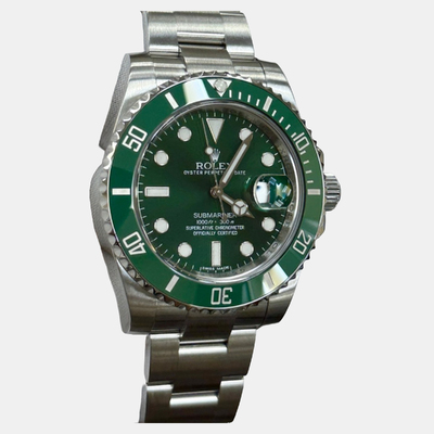 Rolex Submariner Hulk 116610V Automatic Green Stainless Steel Men's Wristwatch 1221945 (green, arb25932)
