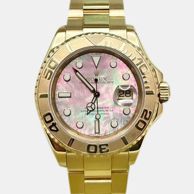 Rolex Yacht Master 16628 - Elegant Automatic Black Dial with Yellow Gold Case for Men 1221947 (pink, arb25956)