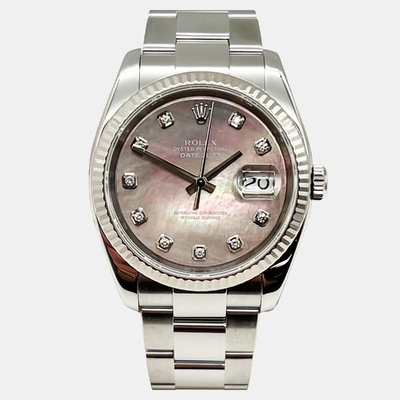 Rolex Datejust 116234 - Mother Of Pearl Dial in White Gold & Stainless Steel (Ref: 1221954) (arb25979)