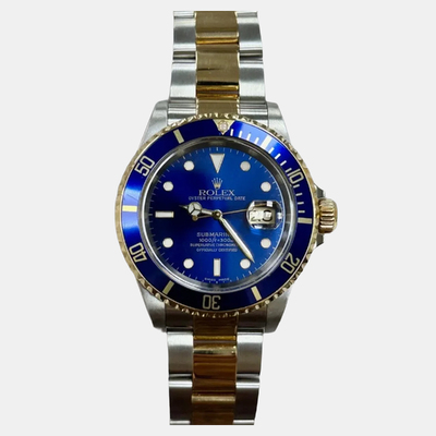 Rolex Submariner 1221940 Automatic Blue Dial Yellow Gold & Steel Men's Wristwatch (blue, arb25981)