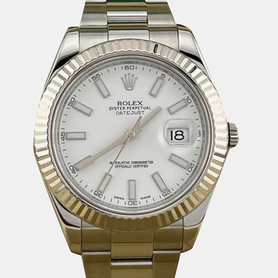 Rolex Datejust II 1222429 - White Dial Stainless Steel Men's Watch 41mm Automatic (white, arb25919)
