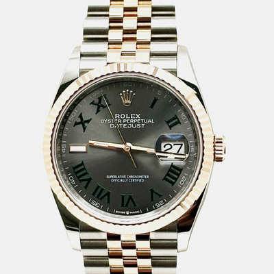 Rolex Datejust 126231 Wimbledon Slate Dial Stainless Steel and Rose Gold Women's Watch 1222415 (arb26104)
