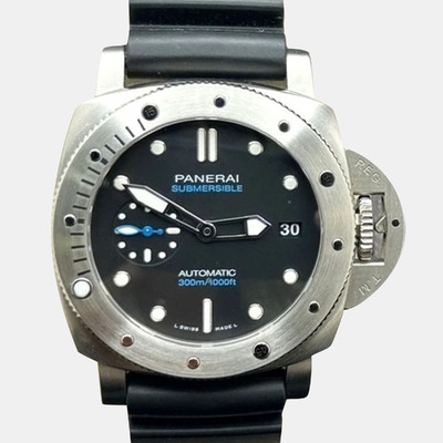 Panerai Luminor Submersible PAM00973 - Black Stainless Steel Automatic Mens Wristwatch, 42mm 1222434 (black, arb26105)